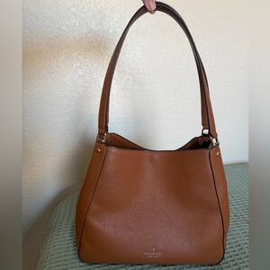 Kate spade Leila triple compartment shoulder bag tote in warm gingerbread